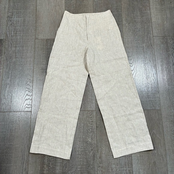 Reformation Oatmeal Joni Linen Cropped Pant Size 0 - Picture 5 of 13